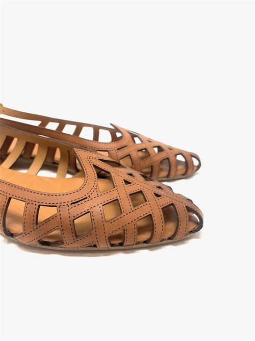 Slingback donna  traforata con scollo a cuore IL LACCIO | D20-ROCKVITELLOCUOIO